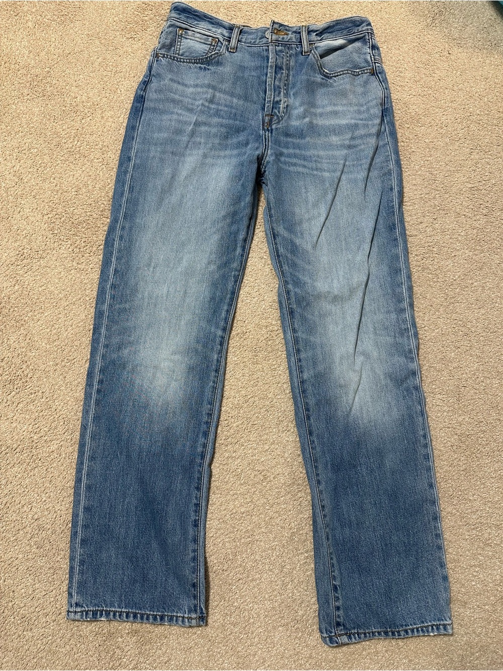 7 For All Mankind Women's Light Blue Straight-Leg Jeans